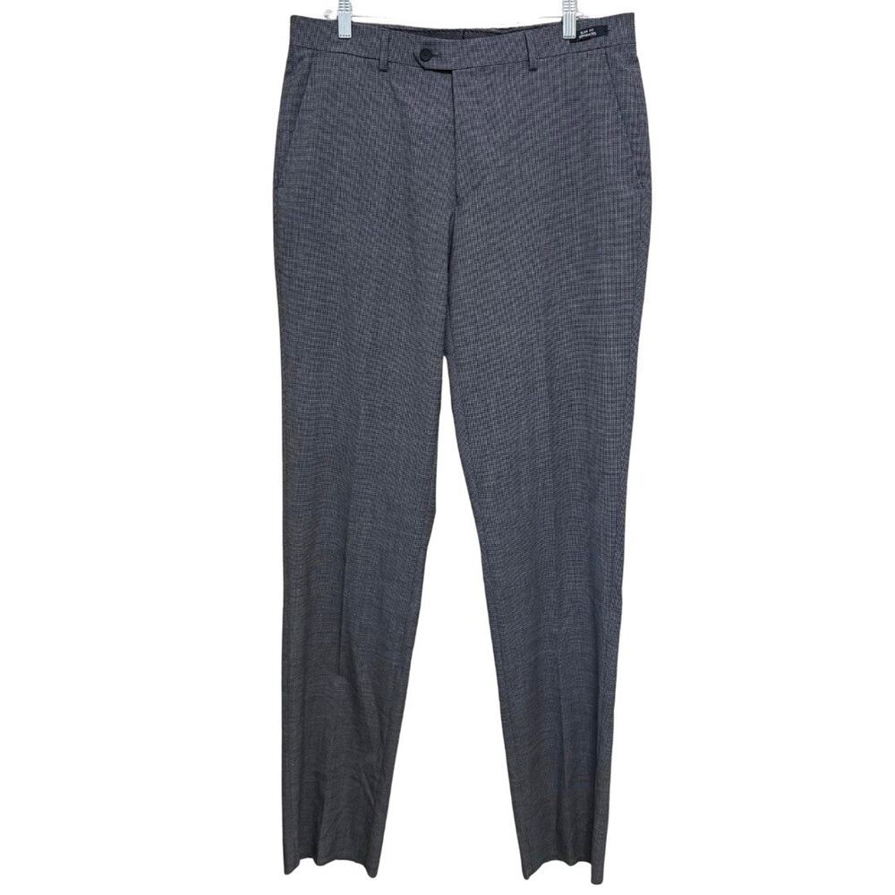 Jos. A. Bank Slim Fit Traveler Pants Men 35R Gray Wool Blend Unhemmed NEW